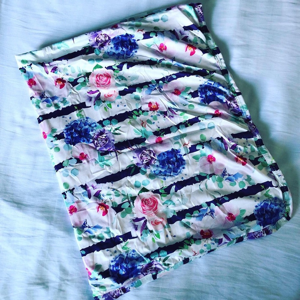 Floral Stripe Baby Blanket